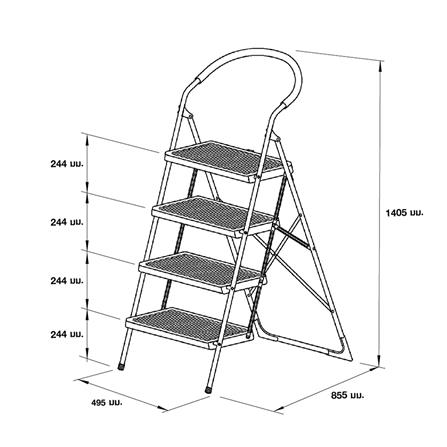 บันไดทางเดียว พับได้ MATALL 4 ขั้น_5