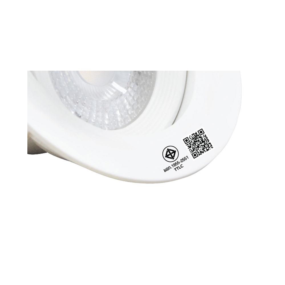 ดาวน์ไลท์ LED TOSHIBA LCSC00727WTH1RO พลาสติก 3" กลม สีขาว