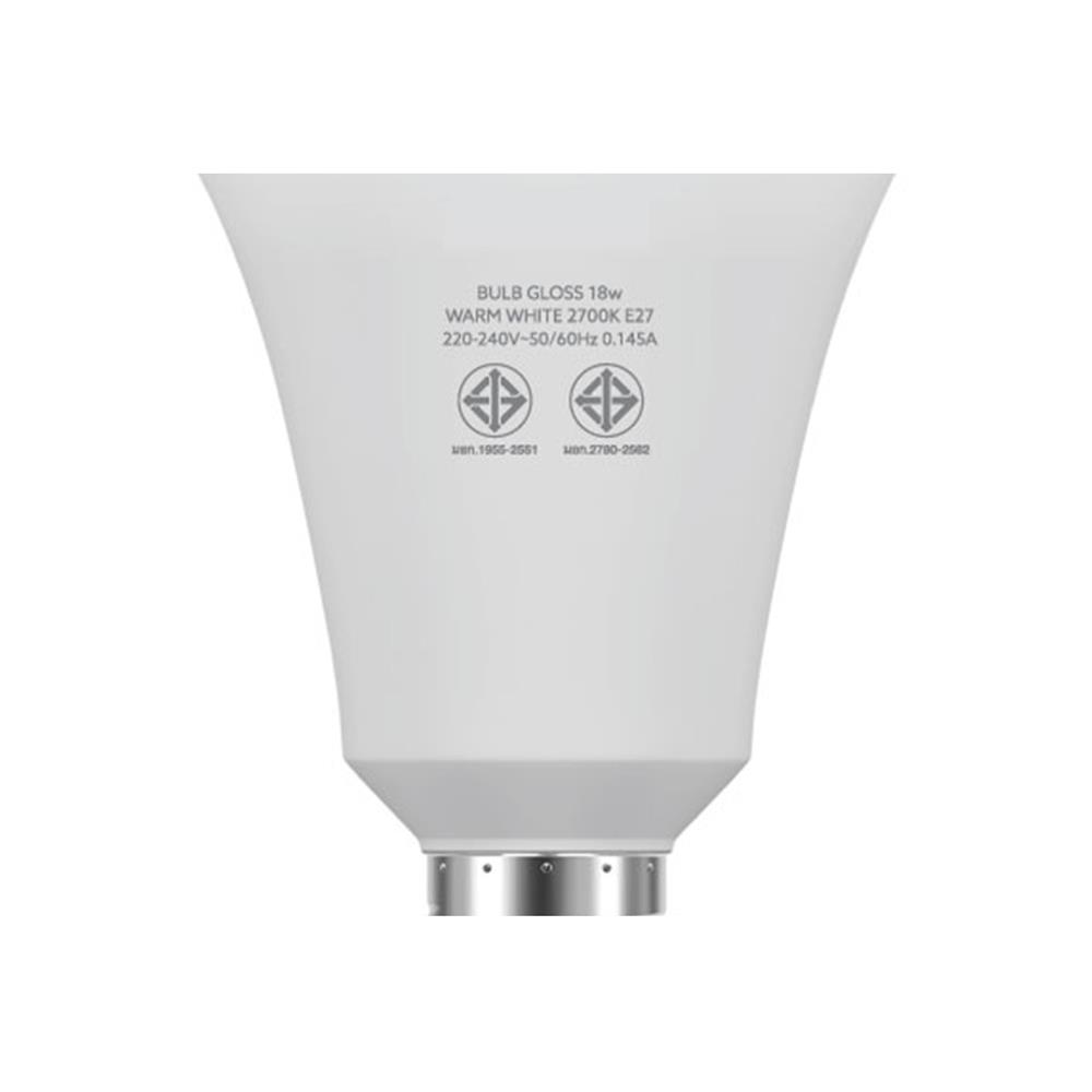 หลอด LED LAMPTAN BULB GLOSS 18W WARMWHITE E27