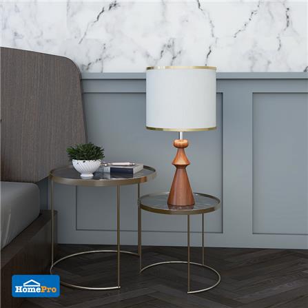 TABLE LAMP COUNTRY CARINI VT0116-1 CREAM/WOODEN