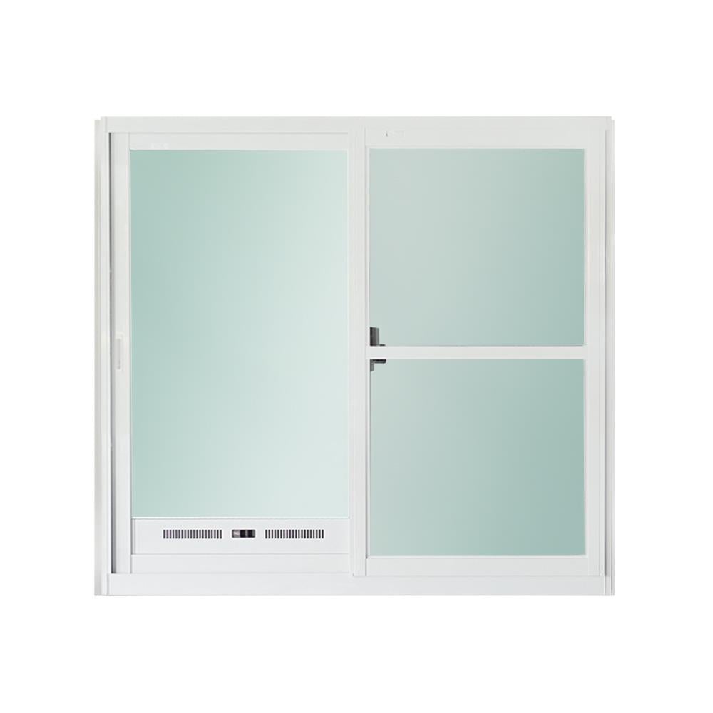 หน้าต่างบานเลื่อน อะลูมิเนียม S-S มุ้ง SANKYOALUMI J-TRUST VENTILATION 120x110 ซม. สีขาว