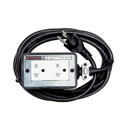 บล็อกยาง 2x4 พร้อมสาย VCT3x1.5 2ช่อง ELECTON ERB-P231510 10 เมตร สีดำ_0