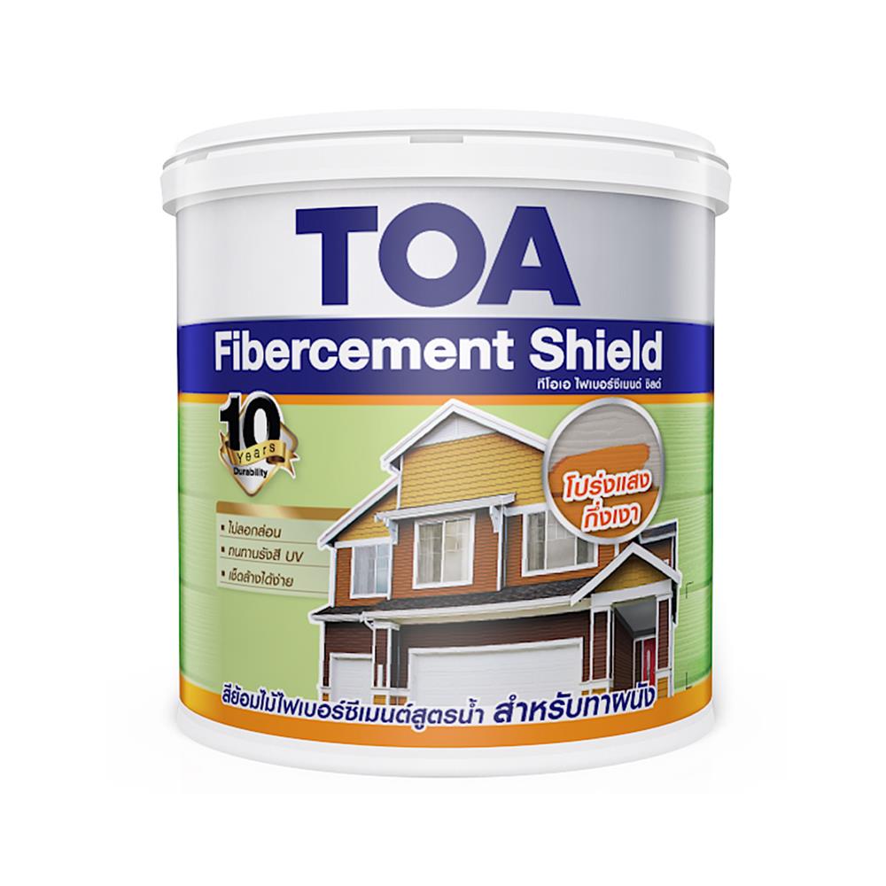 สีทาไม้ฝาไฟเบอร์ซีเมนต์ TOA กึ่งเงา สีวอลนัท 1GL