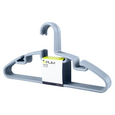 CLOTHES HANGER PLIM H-056GY PACK6 GRAY