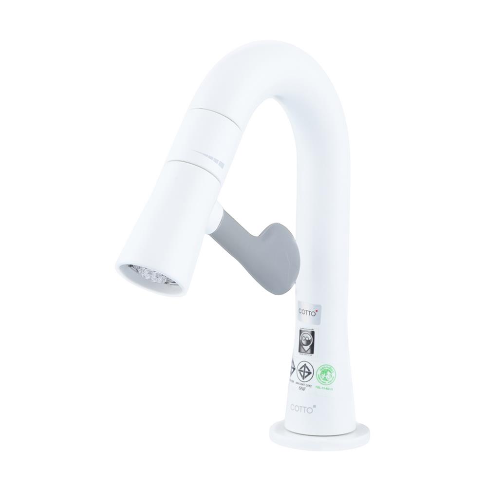 ก๊อกอ่างล้างหน้าเดี่ยวเคาน์เตอร์ COTTO CT1301C43DGWH LED