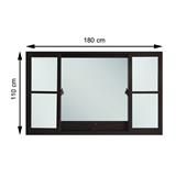 S-F-S SLIDE WINDOW ALUMINIUM J TRUST 180X110CM GREY