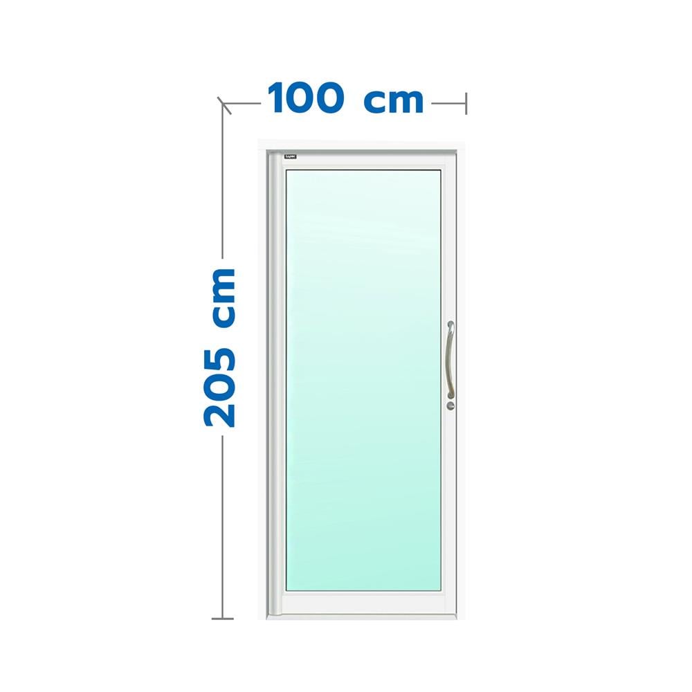 ประตูบานสวิงเดี่ยว อะลูมิเนียม LYNN PRIME 100X205 ซม. สีขาว