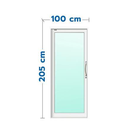 ประตูบานสวิงเดี่ยว อะลูมิเนียม LYNN PRIME 100x205 ซม. สีขาว