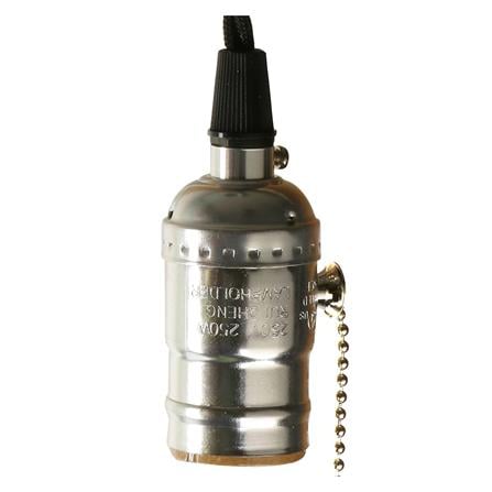 CLASSIC LAMP HOLDER SET RACER CHAIN E27 SILVER