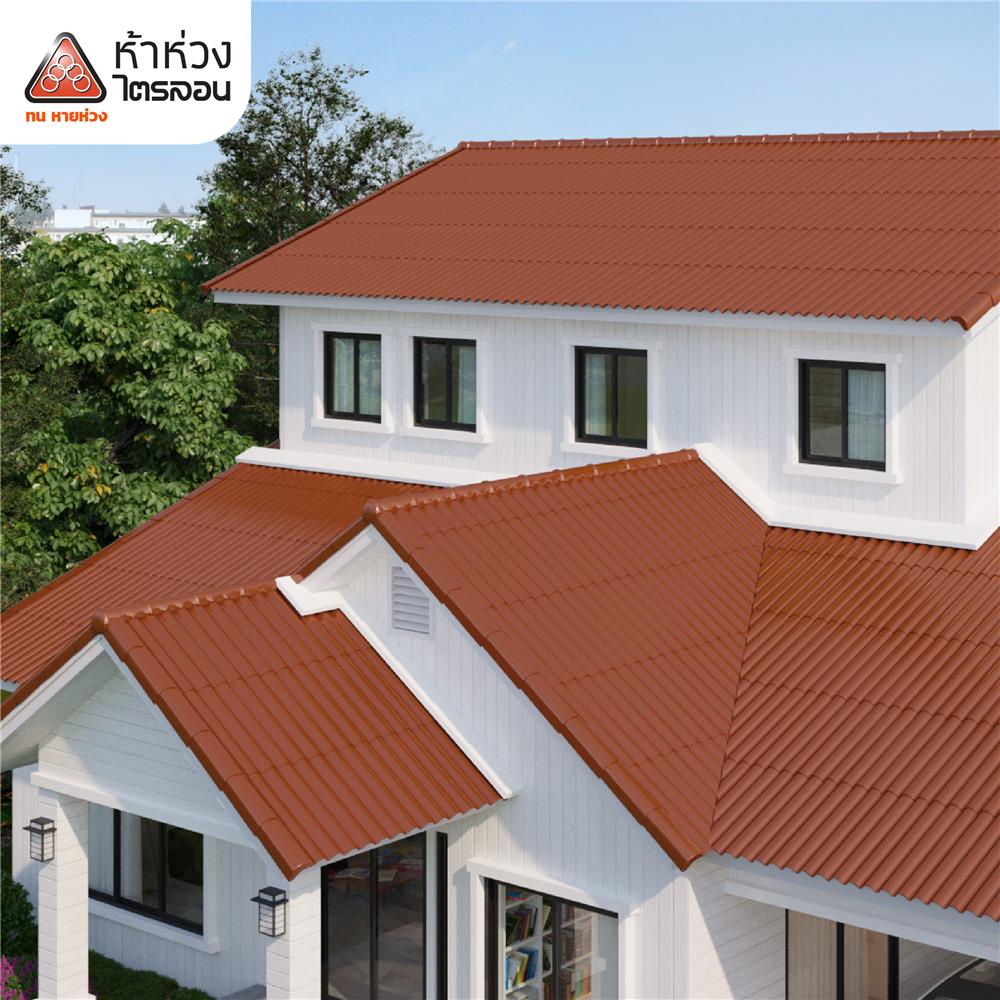 กระเบื้องหลังคา ไตรลอน ห้าห่วง แพลทตินั่ม 0.5x50x120 ซม. สีส้มมุกแพทตินั่ม