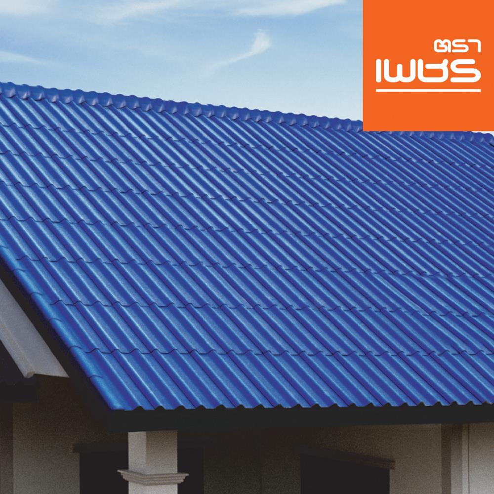 กระเบื้องหลังคา ลอนคู่ ตราเพชร 0.5x50x120 ซม. สีฟ้ารุ่งโรจน์