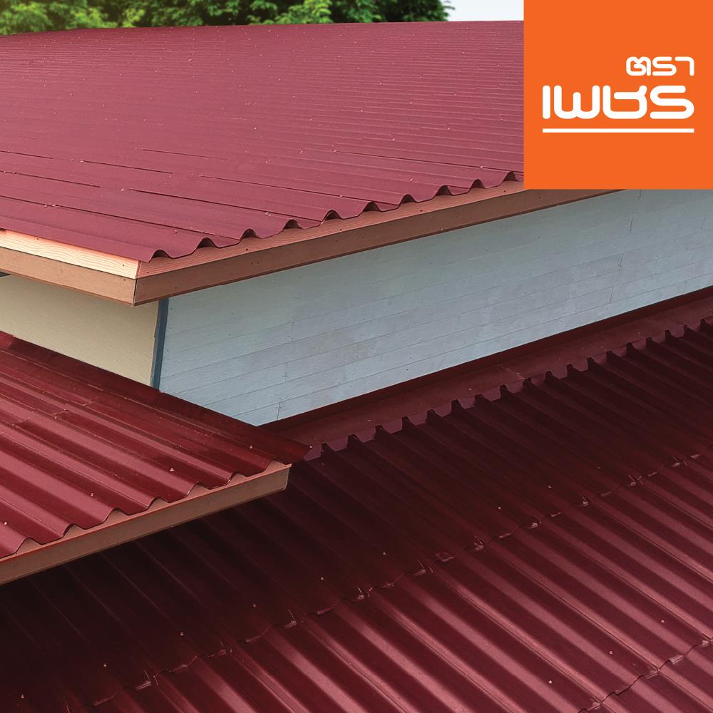 กระเบื้องหลังคา ลอนคู่ ตราเพชร 0.5x50x120 ซม. สีแดงมั่งมี