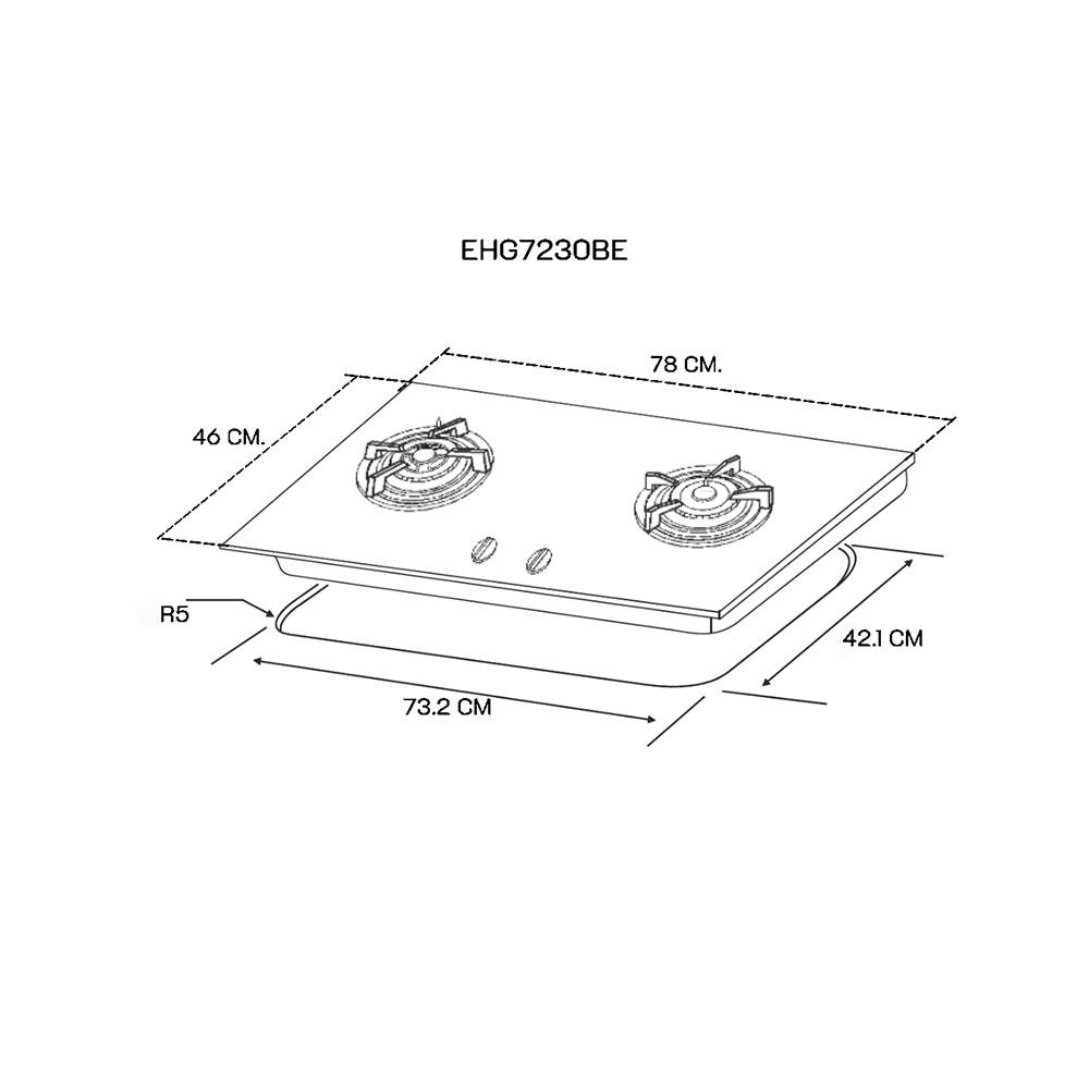 เตาฝังแก๊ส ELECTROLUX EHG7230BE 78 เซนติเมตร