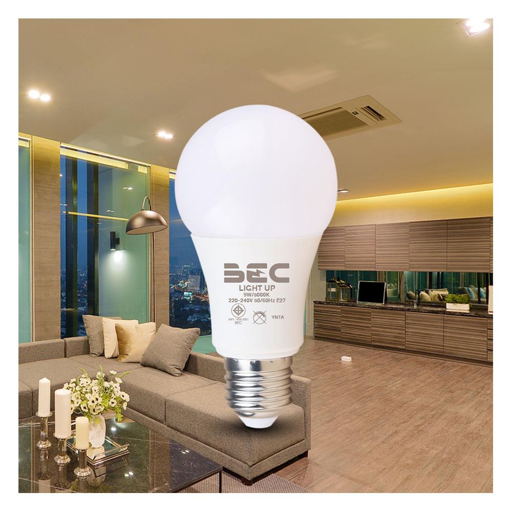 หลอด LED LIGHT UP SENSOR 9 วัตต์ WARM WHITE E27 BEC