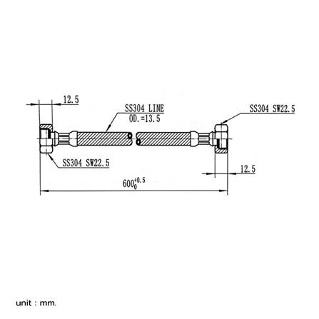 สายน้ำดีสเตนเลสน้ำอุ่น-น้ำเย็น BEN BN 605560 24 นิ้ว_1