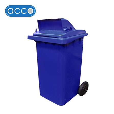 ถังขยะเหลี่ยม ฝาช่องทิ้ง มีล้อ ACCO 120L สีน้ำเงิน_0