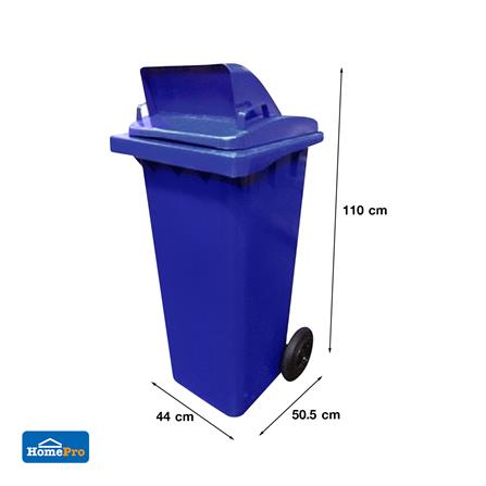 ถังขยะเหลี่ยม ฝาช่องทิ้ง มีล้อ ACCO 120L สีน้ำเงิน_1