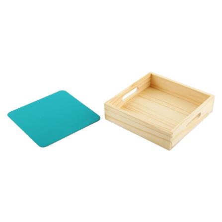 ถาดไม้สน 23x23ซม. NATURE S สีเขียว_2