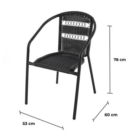 เก้าอี้หวายเทียม SPRING CHOCO BLACK X สีดำ_8