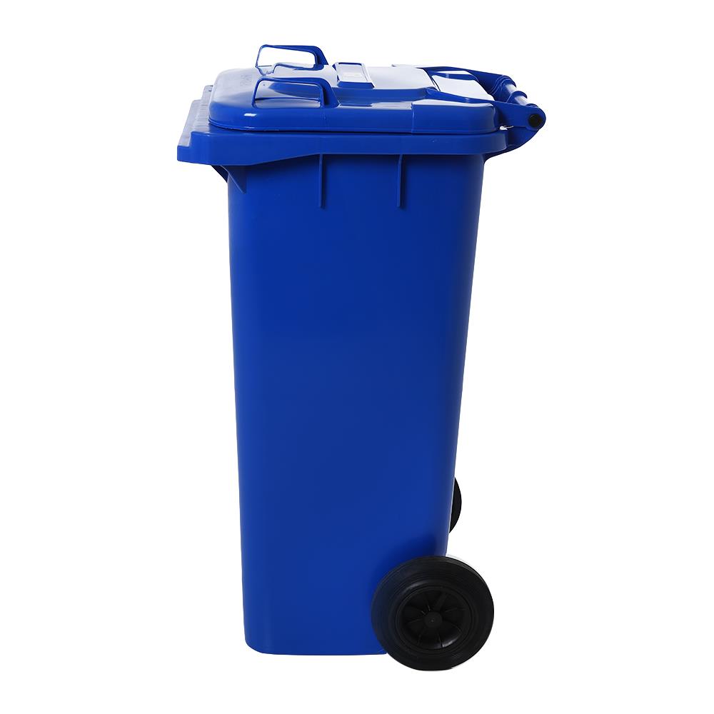 ถังขยะเหลี่ยม ฝาเปิด-ปิด มีล้อ ACCO 120L สีน้ำเงิน