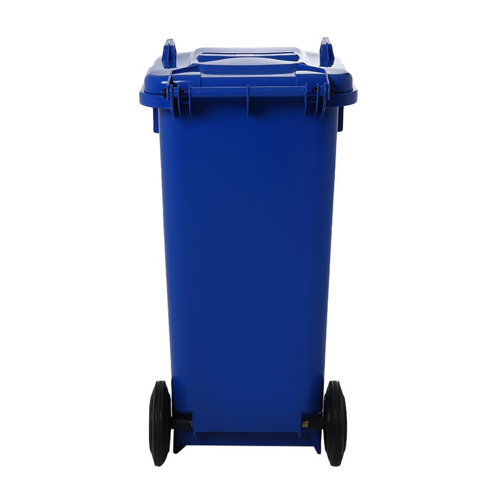 ถังขยะเหลี่ยม ฝาเปิด-ปิด มีล้อ ACCO 120L สีน้ำเงิน