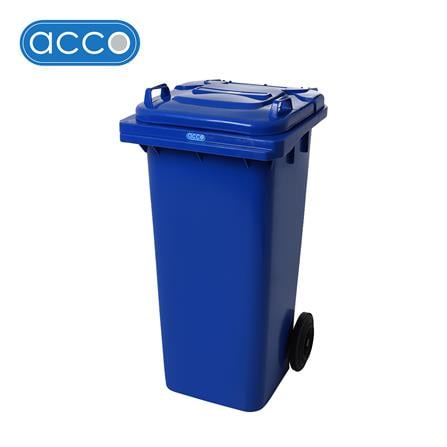 ถังขยะเหลี่ยม ฝาเปิด-ปิด มีล้อ ACCO 120L สีน้ำเงิน_0