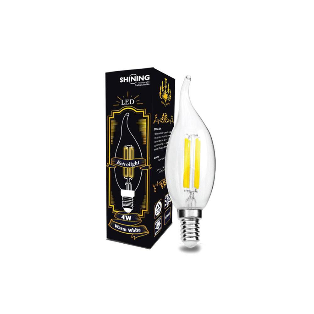 หลอด LED TOSHIBA CandleRetro Shine 4 วัตต์ WARMWHITE E14