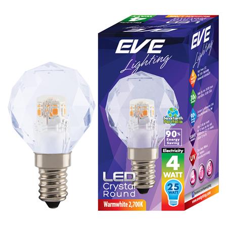 หลอด LED EVE CRYSTAL ROUND 4 วัตต์ WARM WHITE E14_0
