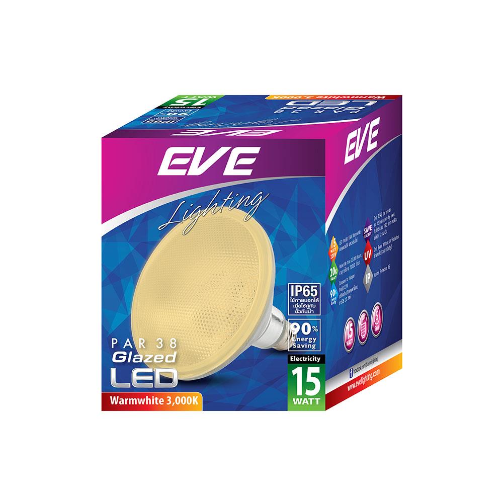 หลอด LED EVE PAR38 IP65 GLAZED 15 วัตต์ WARMWHITE E27