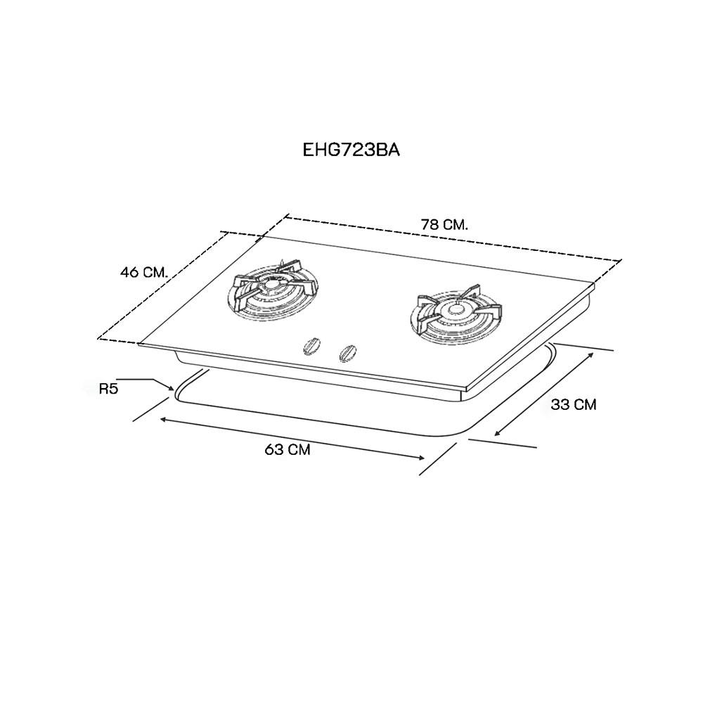 เตาฝังแก๊ส ELECTROLUX EHG723BA 78 ซม.