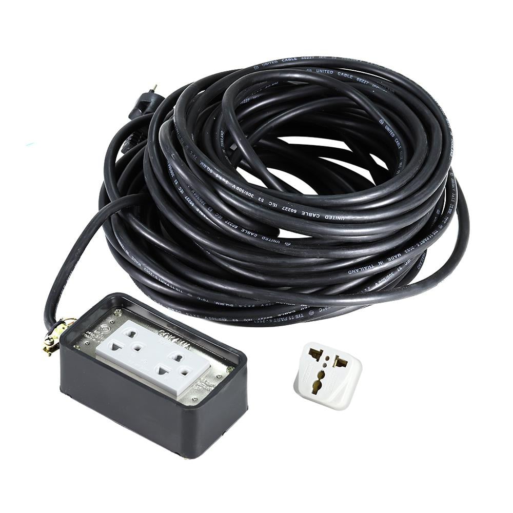 บล็อกยาง 2x4 พร้อมสาย VCT 3x1.5 2ช่อง SOKAWA 20 เมตร สีดำ