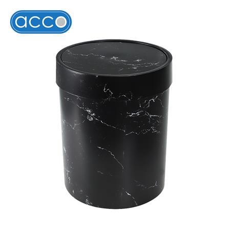 ถังขยะกลมฝาสวิง ACCO MIDNIGHT 7 ลิตร หินอ่อนสีดำ_0