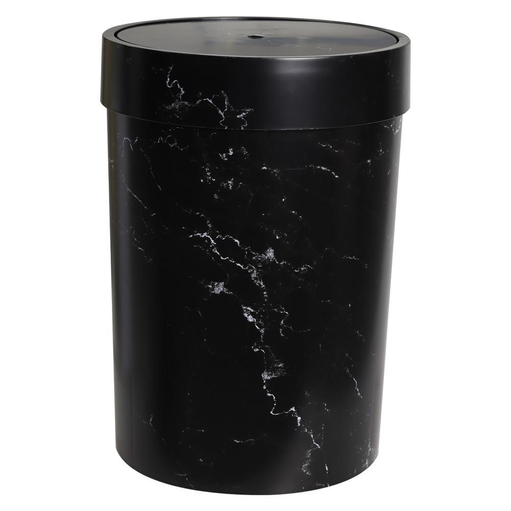 ถังขยะกลมฝาสวิง ACCO MIDNIGHT 15.5 ลิตร หินอ่อนสีดำ