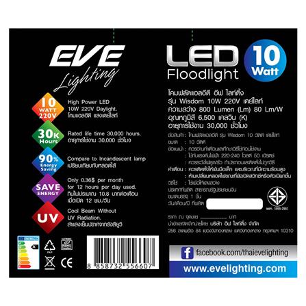 สปอตไลท์ภายนอก LED WISDOM 10 วัตต์ DAYLIGHT สีดำ_1