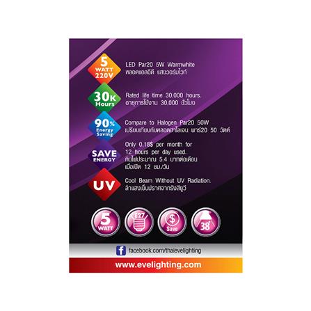 หลอด LED EVE PAR20 Gen2 WARM WHITE 5 วัตต์ E27_2