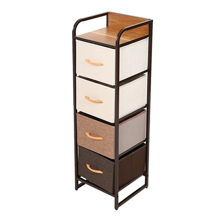 4-TIER FABRIC DRAWER UNIT STACKO CLOVE 31X29X99CM BROWN