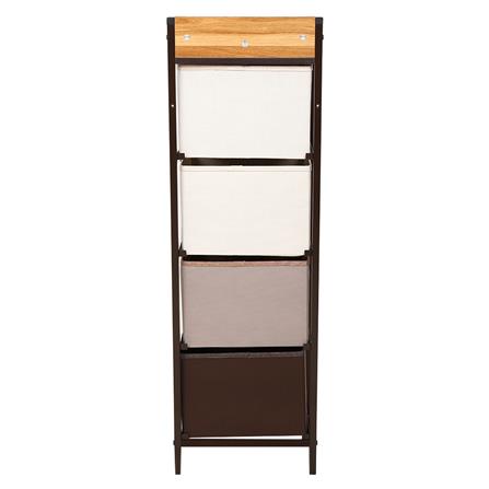 4-TIER FABRIC DRAWER UNIT STACKO CLOVE 31X29X99CM BROWN