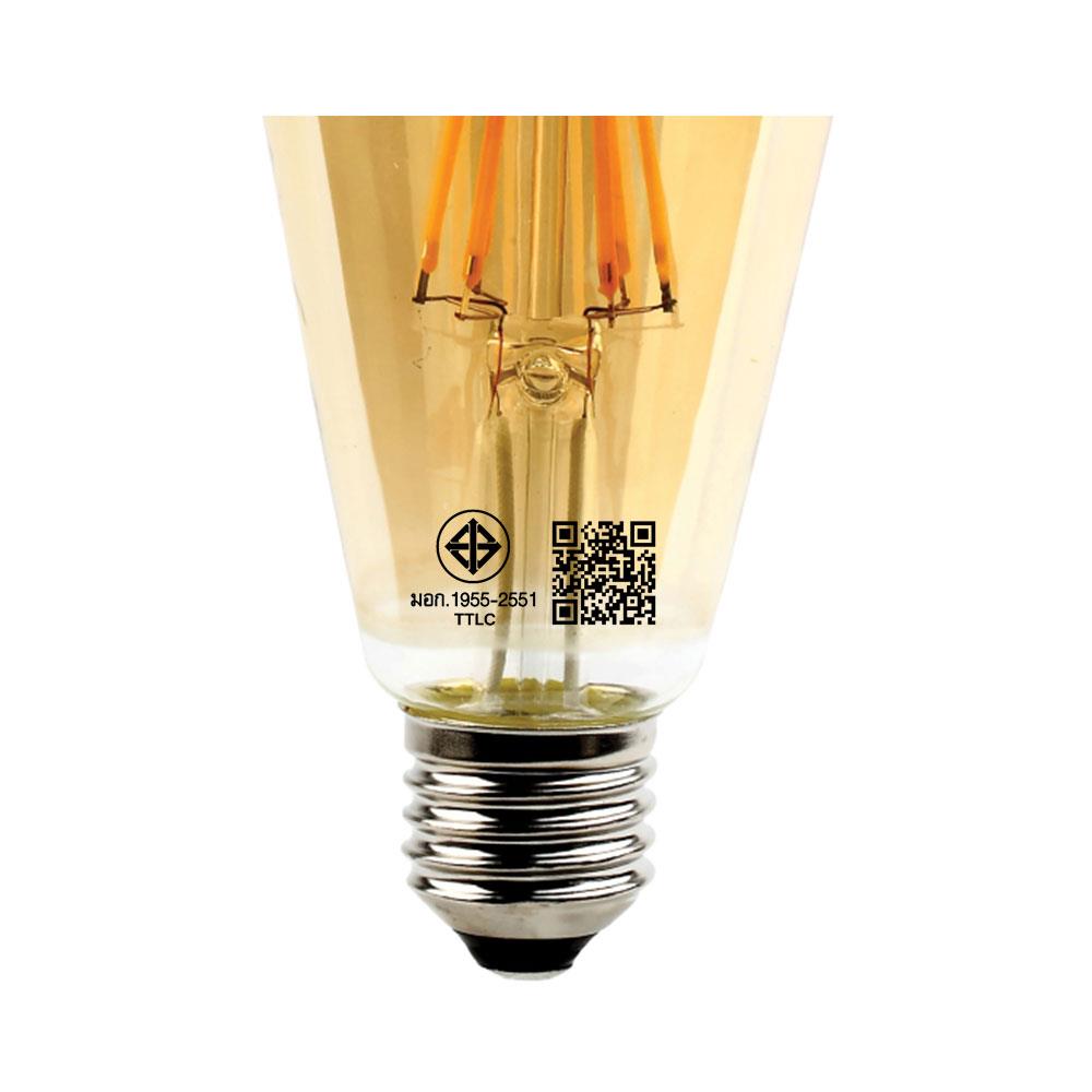 หลอด LED TOSHIBA ST64 FILA AMBER 6 วัตต์ WARMWHITE E27