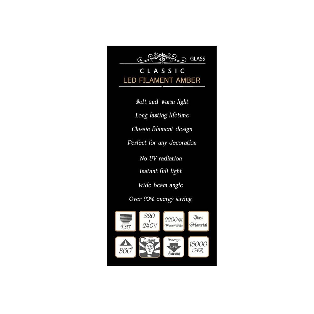 หลอด LED TOSHIBA A60 FILA AMBER 6 วัตต์ WARMWHIT E27