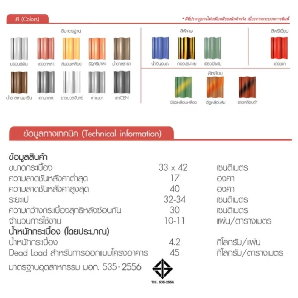 กระเบื้องหลังคาคอนกรีต TPI UTOPIA 33x42 ซม. สีน้ำตาลแทมมารีน