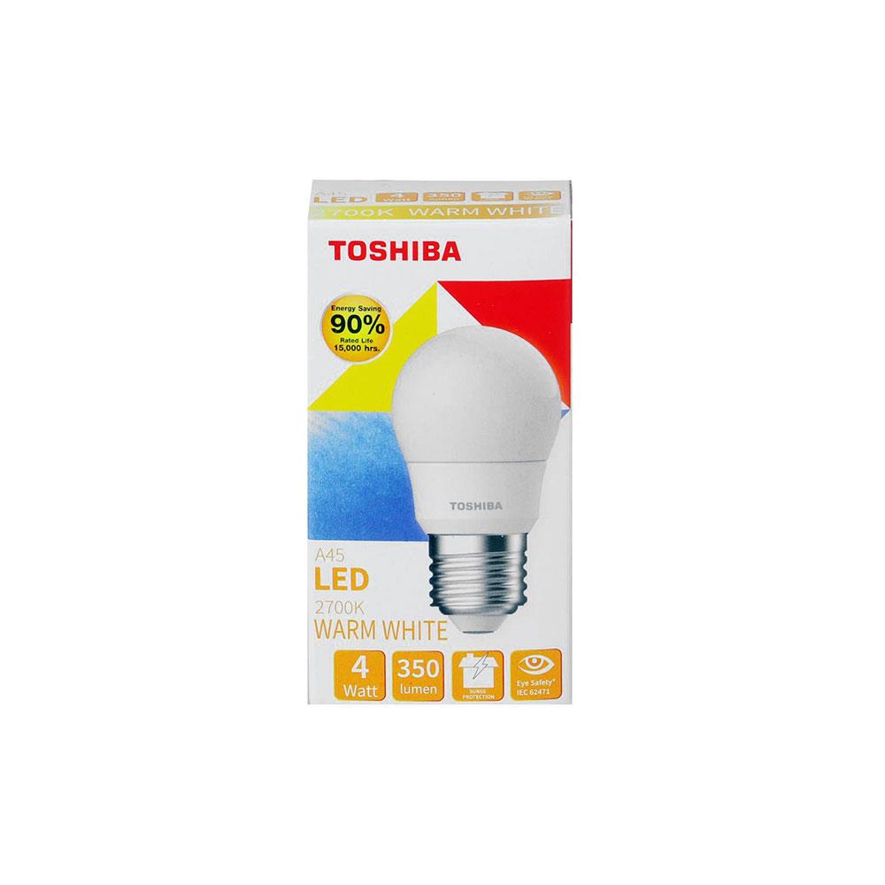 หลอดไฟ LED TOSHIBA A45 G7 4 วัตต์ WARMWHITE E27 สีเหลือง/ขาว