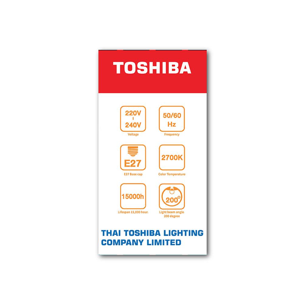 หลอดไฟ LED TOSHIBA A45 G7 4 วัตต์ WARMWHITE E27 สีเหลือง/ขาว