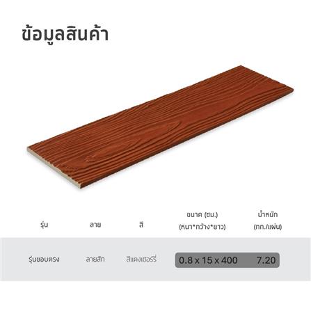 ไม้ฝา SHERA ลายสัก 15x400x0.8 ซม. สีแดงเชอร์รี่_4