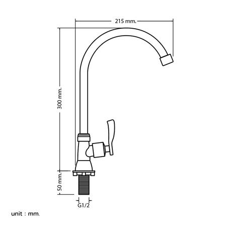ก๊อกซิงค์เดี่ยวเคาน์เตอร์ WSP FFT-5204Z_3