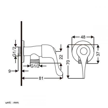 สต๊อปวาล์ว 1 ทาง BEN BN 5554422 สีโครม_3