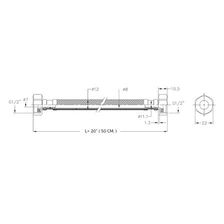 สายน้ำดีสเตนเลสน้ำอุ่น-น้ำเย็น DONMARK NR123-20 20 นิ้ว_2