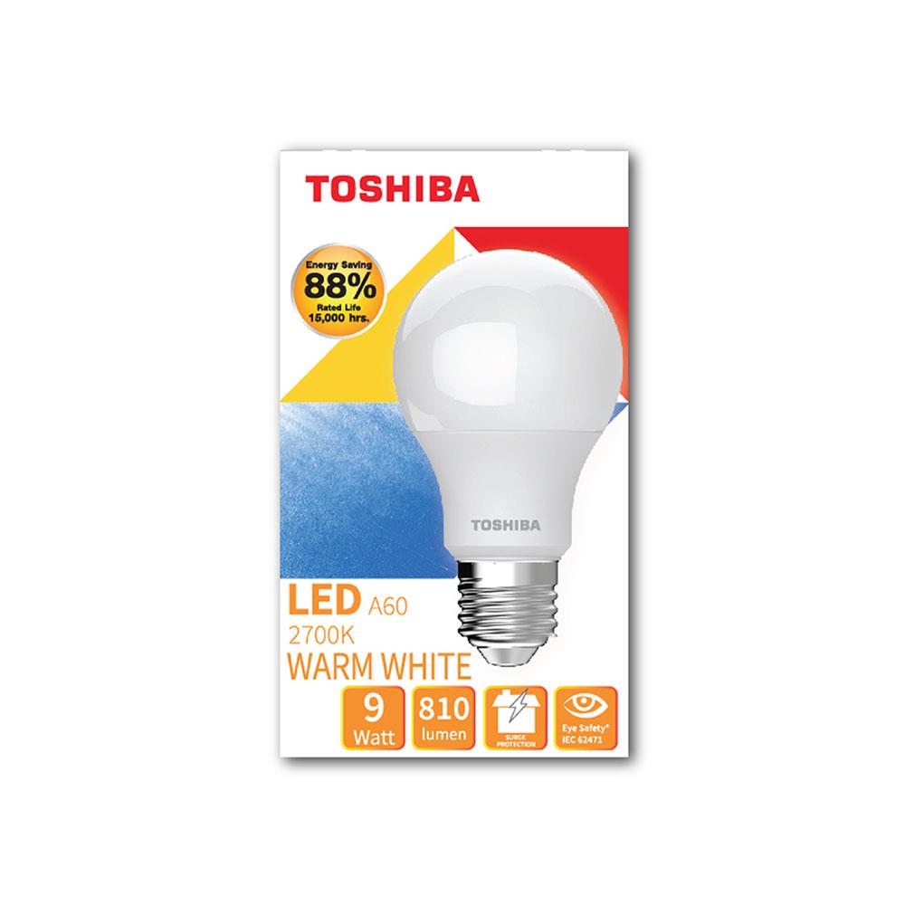 หลอด LED TOSHIBA A60 G7 15000Hr 9 วัตต์ WARMWHITE E27