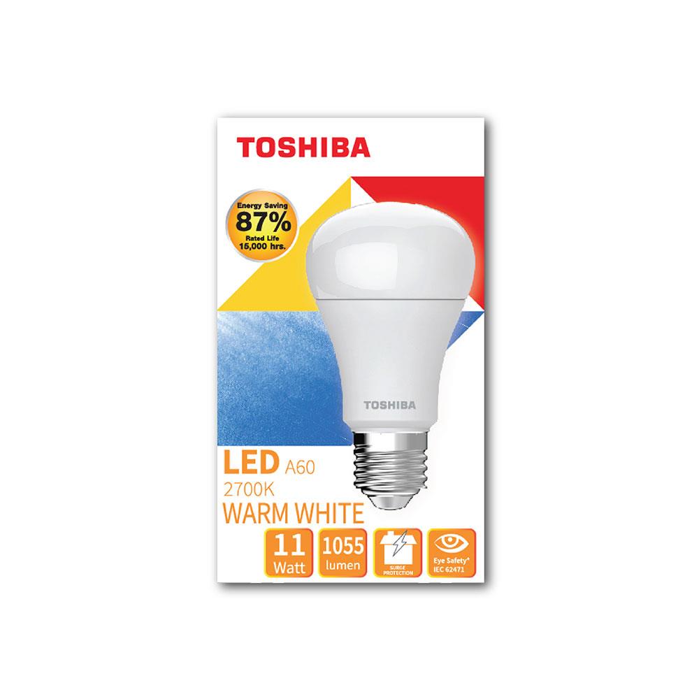 หลอด LED TOSHIBA A60 G7 15000Hr 11 วัตต์ WARMWHITE E27
