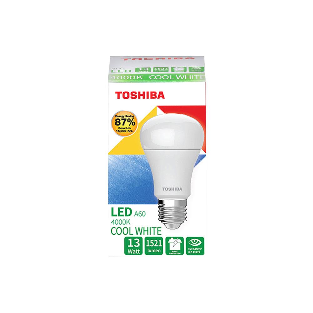 หลอด LED TOSHIBA A60 G7 15000Hr 13 วัตต์ COOLWHITE E27