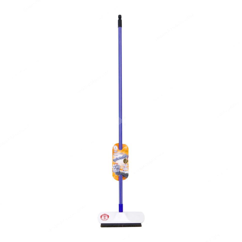 แปรงขัดพื้นทองเหลือง ตราสมอ ซุปเปอร์บิ๊ก 11 นิ้ว สีขาว/น้ำเงิน